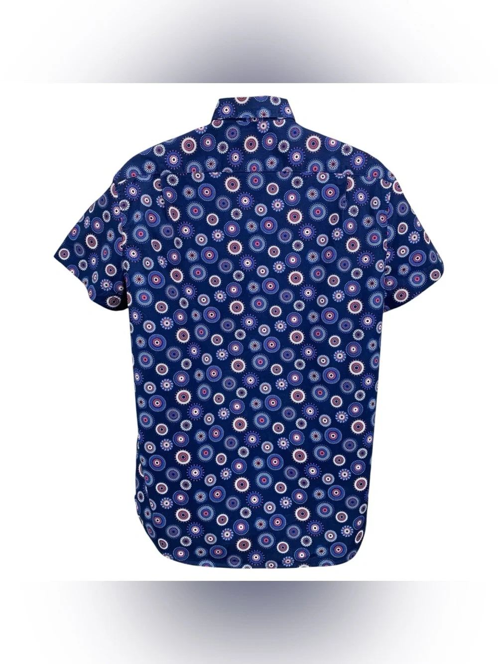 J.Crew Flex Washed Men’s Button Down Shirt‎ Blue Firework Print Slim Fit Medium